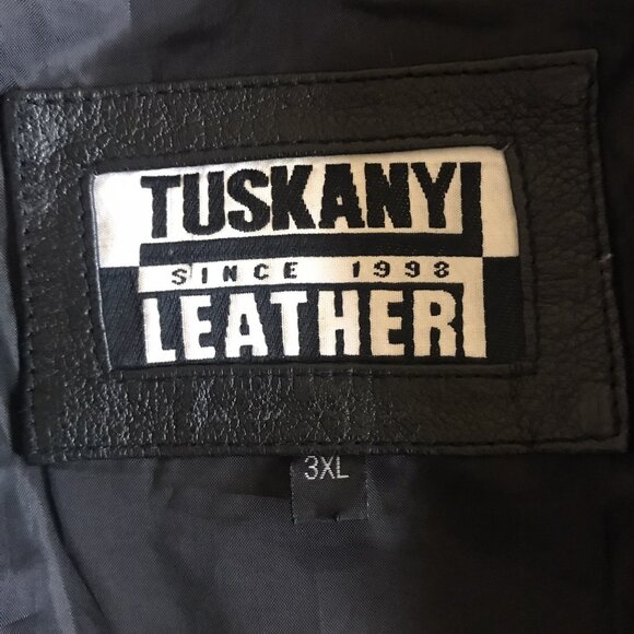 Tuskany Multi-toned Leather Suede Cardigan Jacket  Vneck Button Closure Size 3XL - Picture 7 of 10